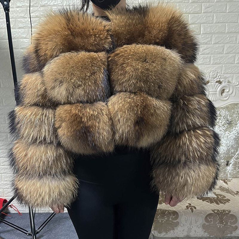 Winter Clothing Plus Size - Artı Boyutu Üstleri Kahverengi Kürk Maomaokong