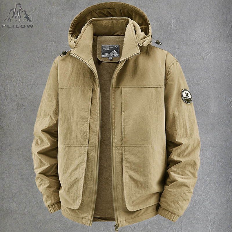 Quality Winter Clothing Bomber Jacket - Kalın Kadife Astarlı Çok Cepli Kışlık