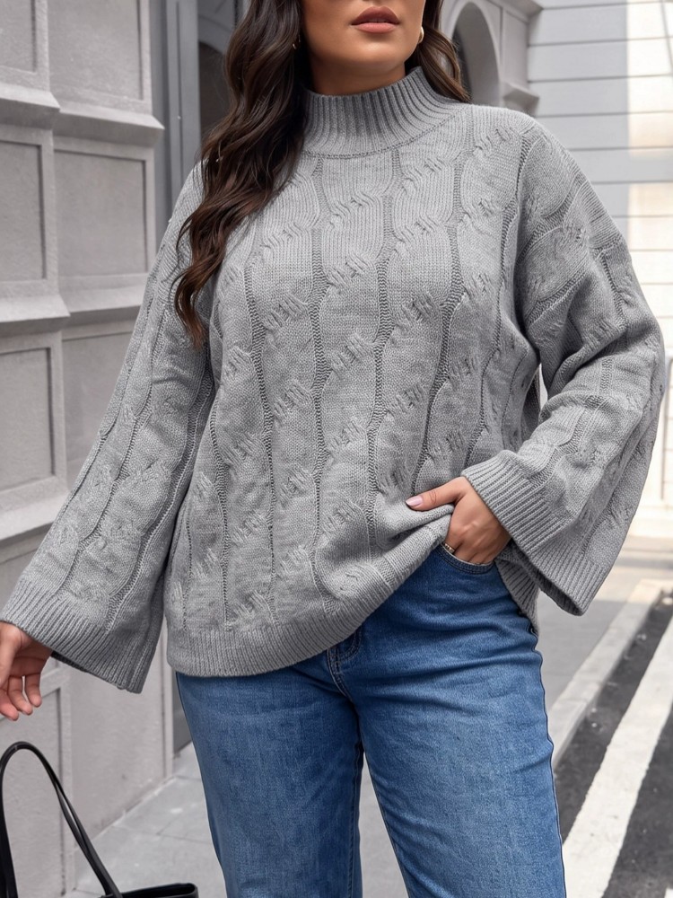 Winter Clothing Plus Size - Kadın Artı Boyutu Rahat Örme Kış