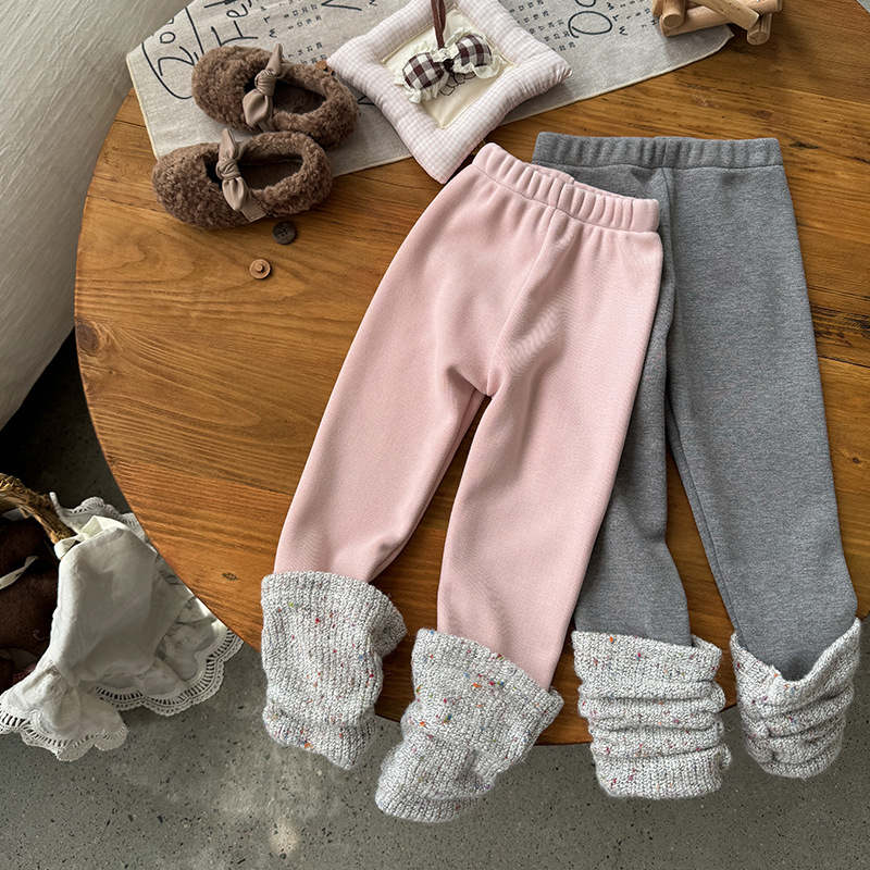 Winter Clothing Toddler - Bebek Kız Tayt Çocuklar Pembe Pantolon