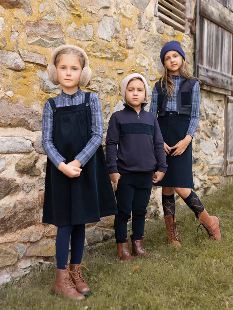 Winter Clothing Kids - AP 2025AW kadife koleksiyonu lacivert çocuk