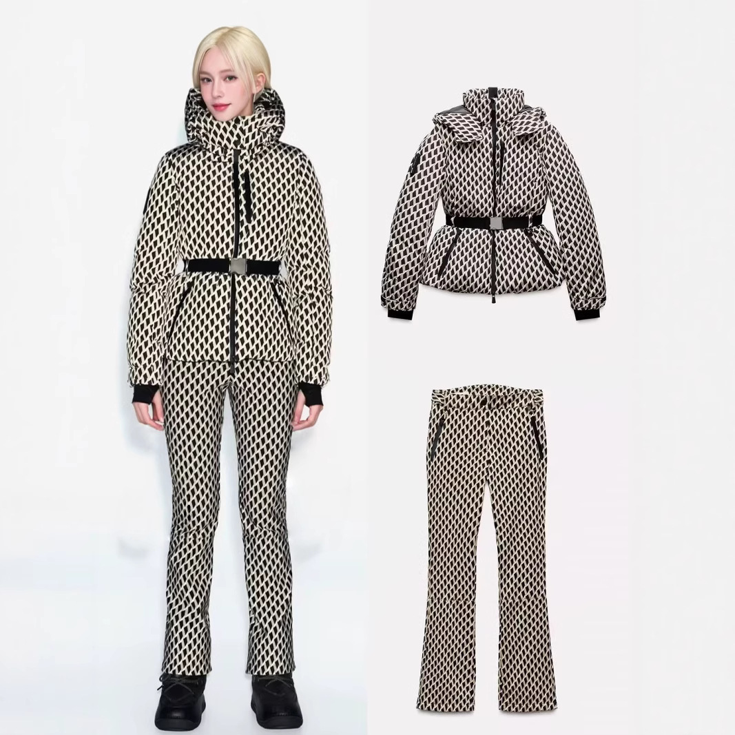 Winter Clothing Online - Kışlık İki Parçalı Kayak Seti Kapüşonlu