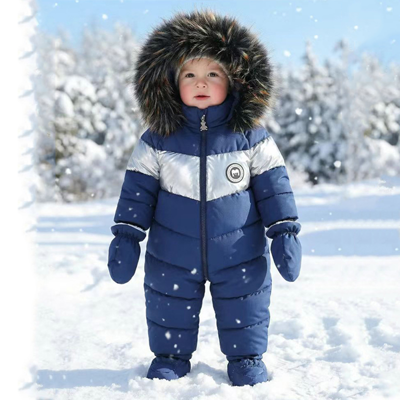 Winter Clothing Boys - Kış Yenidoğan Bebek Romper Eldiven Ile