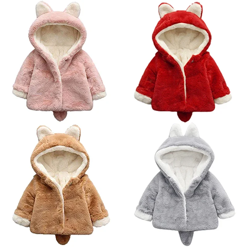 Winter Clothing Toddler - Sevimli kedi kulaklar peluş bebek ceket