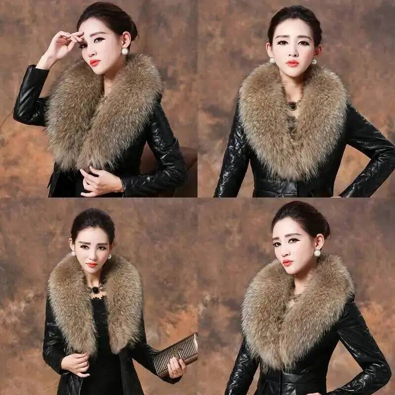 Doğal rakun kürk yaka gerçek k - Winter Clothing Online incelemesi ve fiyatı
