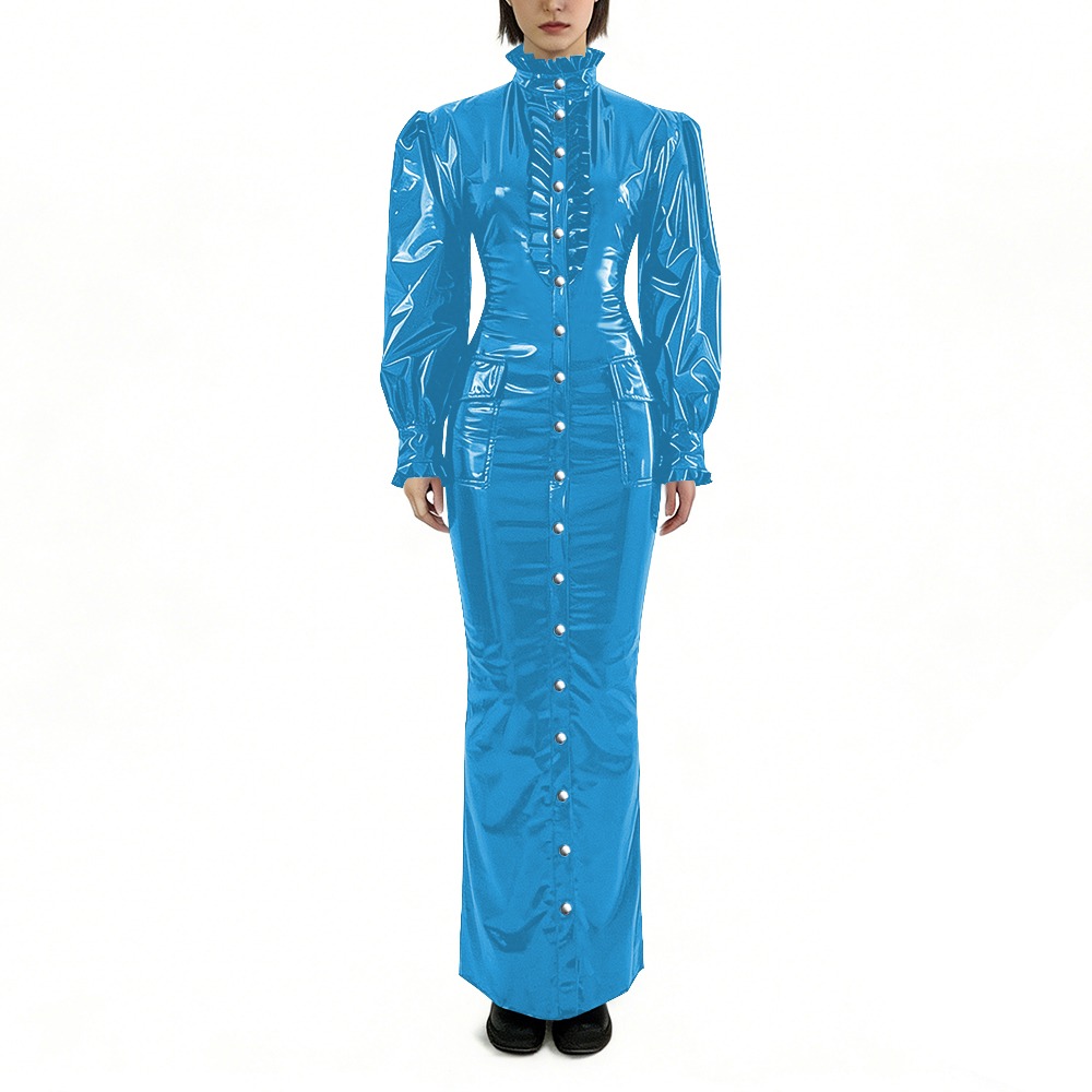 Parlak PVC Uzun Kalem Elbise A - Winter Clothing Plus Size incelemesi ve fiyatı