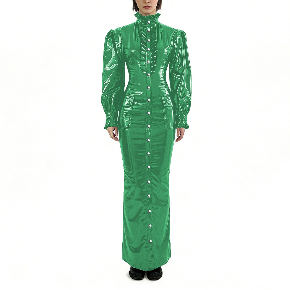 Parlak PVC Uzun Kalem Elbise A - Winter Clothing Plus Size incelemesi ve fiyatı
