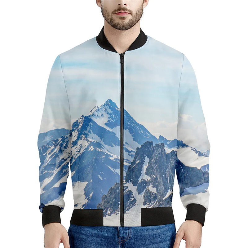 Dağ 3D baskılı bombacı ceketle - Quality Winter Clothing Bomber Jacket incelemesi ve fiyatı