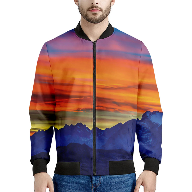 Dağ 3D baskılı bombacı ceketle - Quality Winter Clothing Bomber Jacket incelemesi ve fiyatı